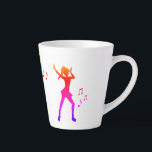 Dancing Anime Girl with Music Notes – Cool K-Pop  Latte Mug<br><div class="desc">girl dancing surrounded by music notes. Perfect for music lovers, K-pop fans, dancers, and anime enthusiasts. Whether you're looking for a bold statement on a t-shirt, tote bag, mug, or phone case – this design hits all the right notes! Add flair and fun to your everyday accessories with this artistic...</div>