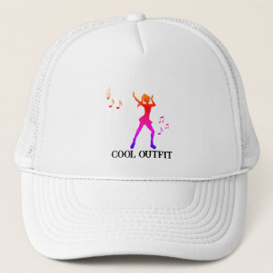 Dancing Anime Girl with Music Notes – Cool K-Pop  Trucker Hat