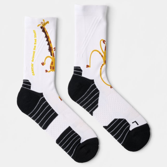 DANCING AROUND BAD "STUFF" GIRAFFE by Jeff Willis Socks (Right)