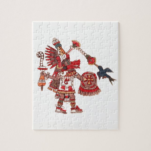 Dancing Aztec shaman warrior Jigsaw Puzzle (Vertical)