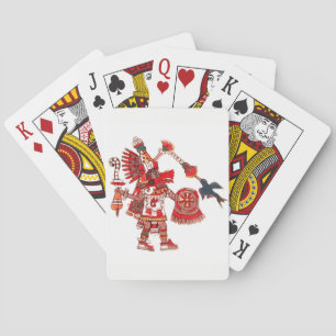Dancing Aztec shaman warrior Playing Cards