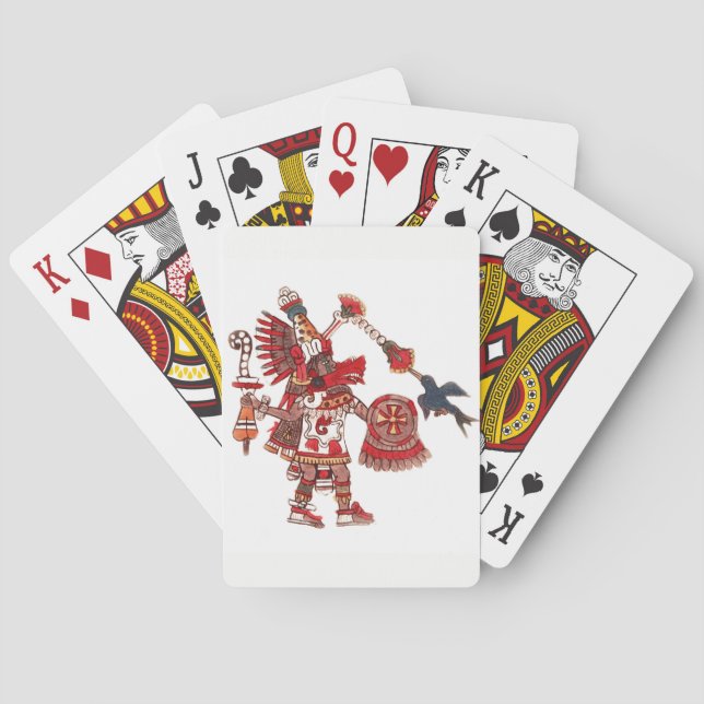 Dancing Aztec shaman warrior Playing Cards (Back)
