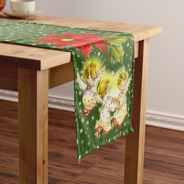 Dancing Baby Angels Christmas Table Runner (In Situ)