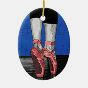 Dancing Ballerina Ballet Shoes Ceramic Ornament