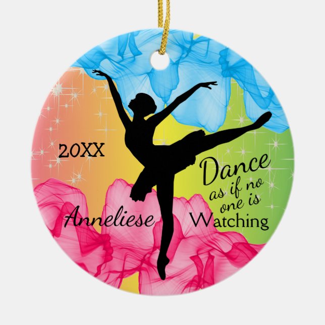 Dancing Ballerina Ceramic Ornament (Front)