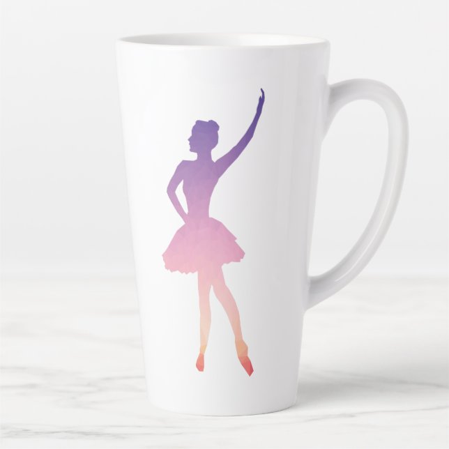 Dancing ballerina in modern geometric design latte mug (Right)