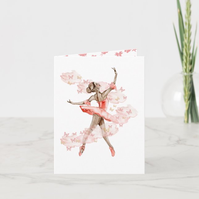 Dancing ballerina with butterfly.  card (Front)