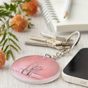 Dancing Ballet Shoes Pink Ballerina Feet Keychain