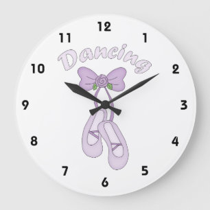 Dancing-Ballet Slippers with Bow Large Clock