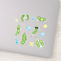 "Dancing Beans" Funny Edamame Sticker Sheet