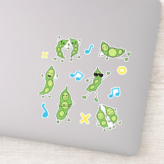 "Dancing Beans" Funny Edamame Sticker Sheet