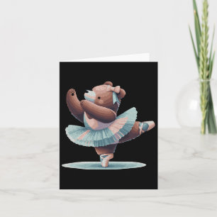 Dancing Bear Ballet Shoes Cute Bear Performing Bal Card