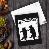 Dancing Bears Black Silhouette
