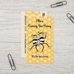 Dancing bee honey business card
