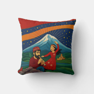Dancing beneath Mount Ararat  Throw Pillow