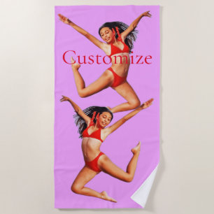 Dancing Bikini Model Thunder_Cove Beach Towel