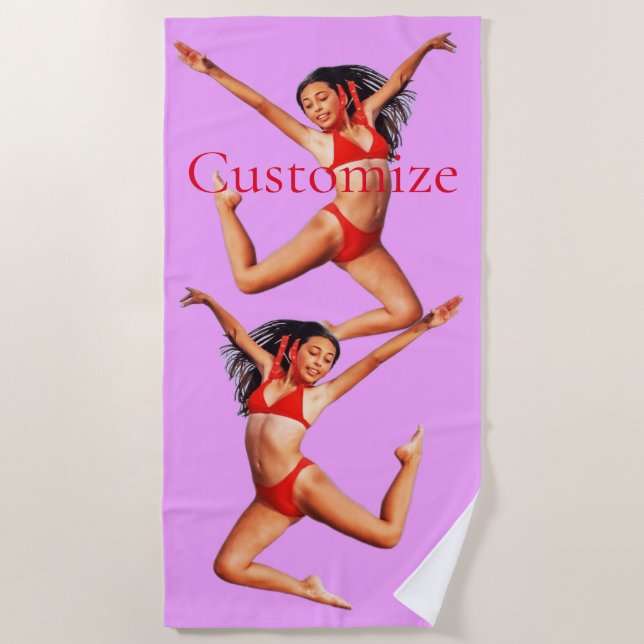 Dancing Bikini Model Thunder_Cove Beach Towel (Front)