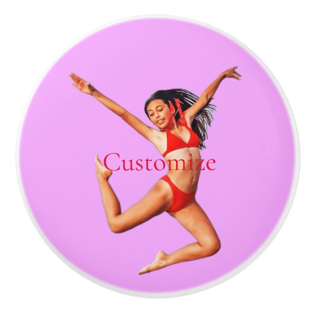 Dancing Bikini Model Thunder_Cove Ceramic Knob (Front)