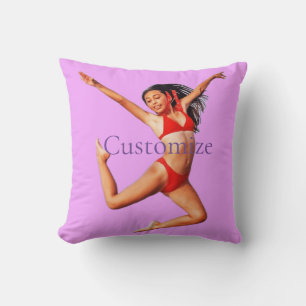 Dancing Bikini Model Thunder_Cove Throw Pillow