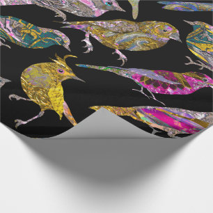 Dancing Birds at knight Pattern Glossy Wrapping Paper