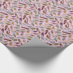 Dancing Birds Glossy 30" x 6' Wrapping Paper