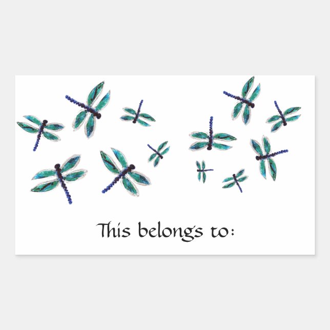 Dancing Blue Dragonfly Art Sticker (Front)