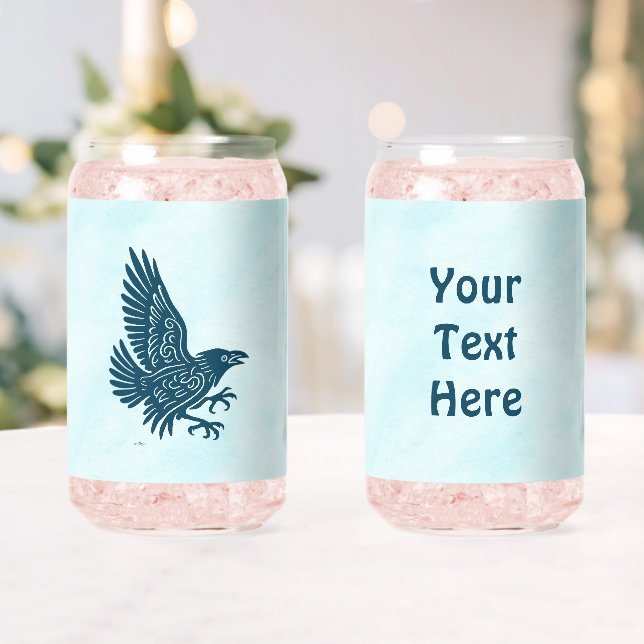 Dancing Blue Raven Can Glass (Insitu (Wedding))
