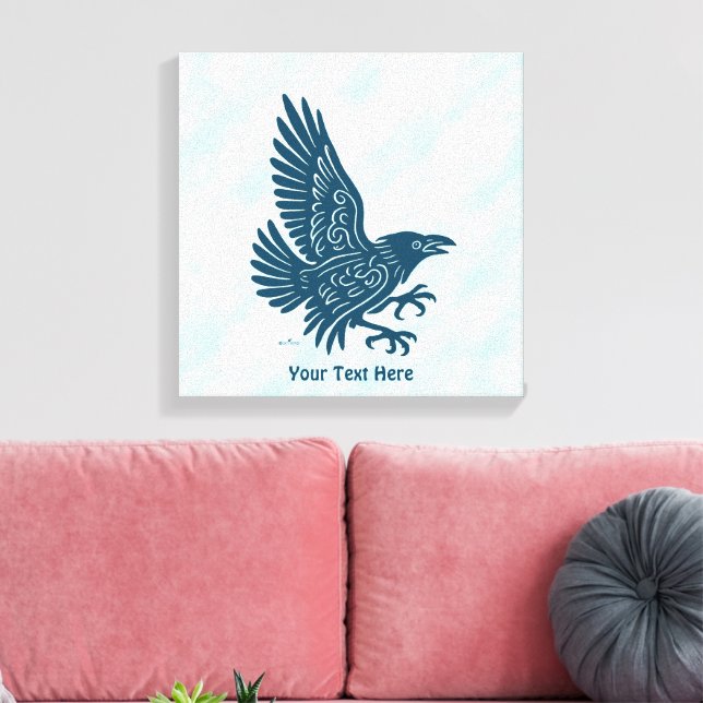 Dancing Blue Raven Canvas Print (Insitu(LivingRoom))