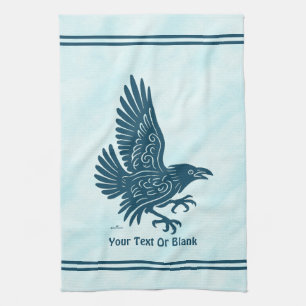 Dancing Blue Raven Kitchen Towel