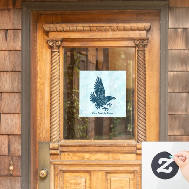 Dancing Blue Raven Window Cling (Home Door)