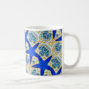dancing blue stars mug