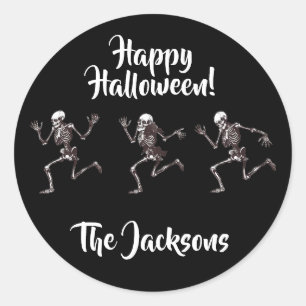 Dancing Bones Classic Round Sticker