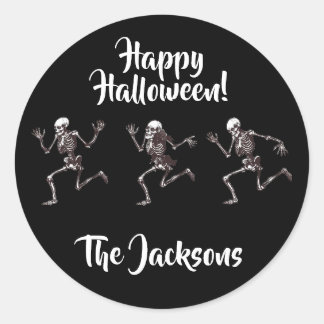 Dancing Bones Classic Round Sticker