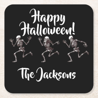 Dancing Bones Square Paper Coaster