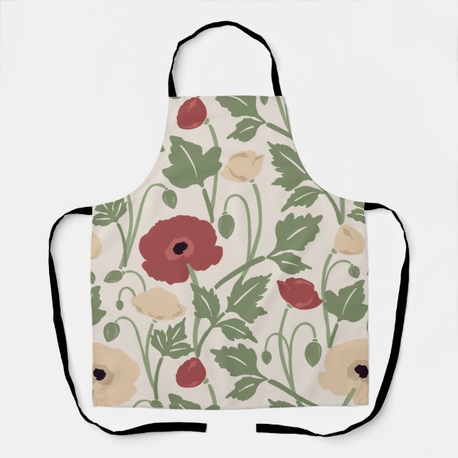 Dancing Botanicals Cranberry Red Wheat Apron (Front)