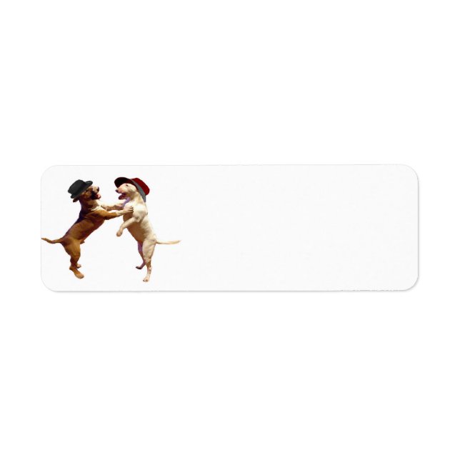 Dancing Bull Terrier Return Address Label (Front)