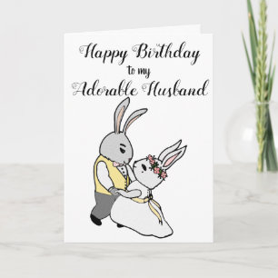 Dancing Bunnies Happy Birthday Greeting Card