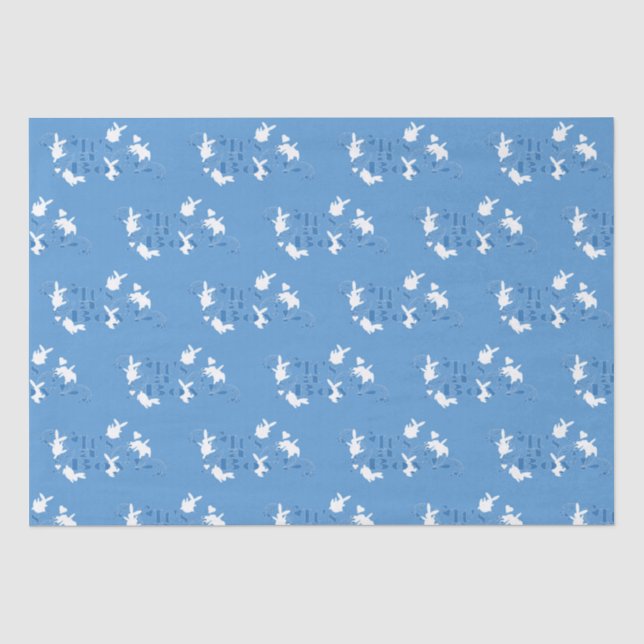 Dancing Bunnies It's a Boy! Blue Tissue Paper (Front)