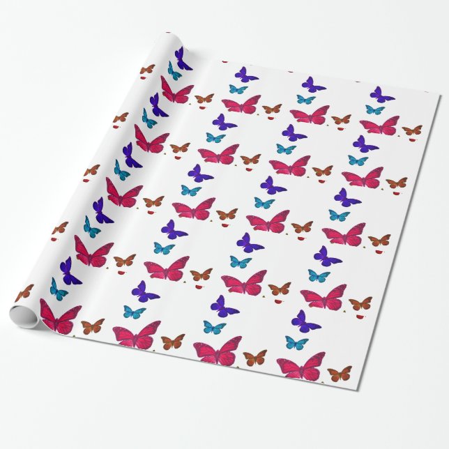 Dancing Butterflies wrapping paper (Unrolled)