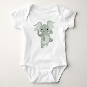 Dancing Cartoon Elephant  Baby Apparel Bodysuit