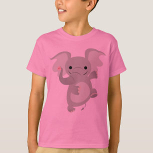 Dancing Cartoon Elephant Children T-Shirt