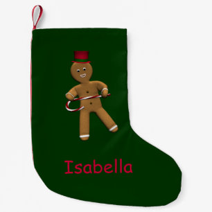 Dancing Cartoon Gingerbread Man Small Christmas Stocking