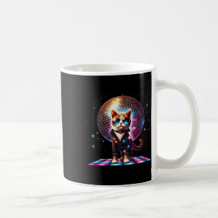 Dancing Cat Disco Ball Kitten Kitty Lover Funny Pa Coffee Mug