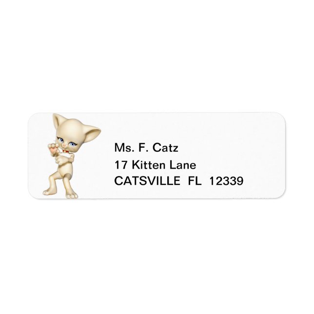 Dancing Cat Return Address Labels (Front)