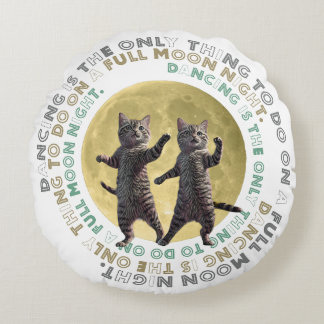 dancing cats-1 round pillow