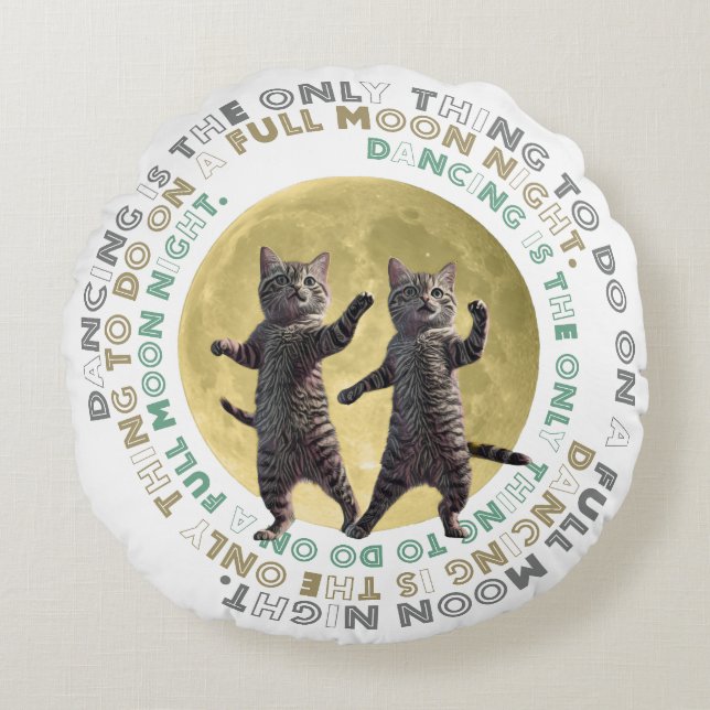 dancing cats-1 round pillow (Front)