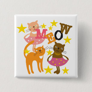Dancing Cats 2 Inch Square Button