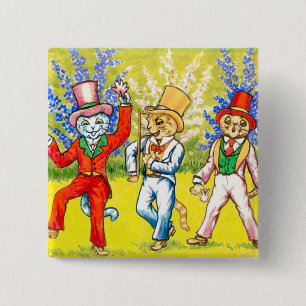 Dancing Cats 2 Inch Square Button