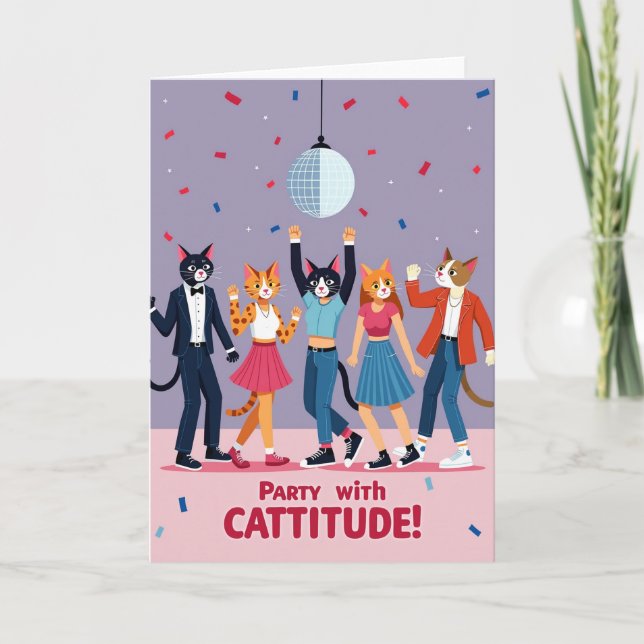 Dancing Cats Birthday Card (Front)