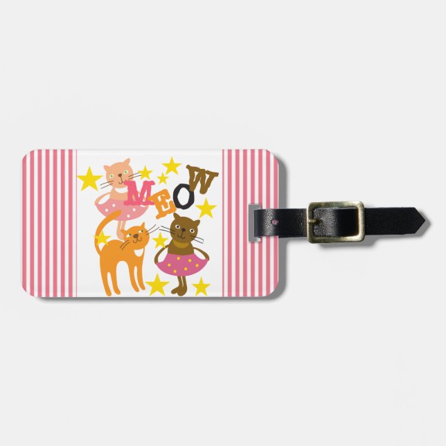 Dancing Cats Luggage Tag (Front Horizontal)